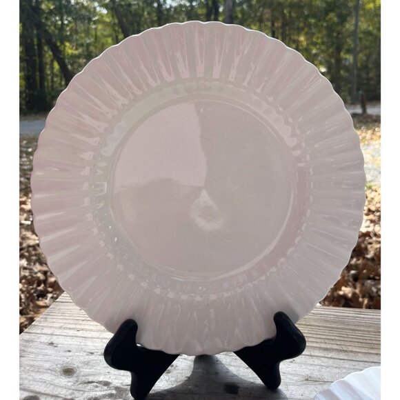 J&G Meakin Chatsworth Ironstone Dinner Plates Set Of 3 Vintage White Ribbed Desi - Picture 3 of 15